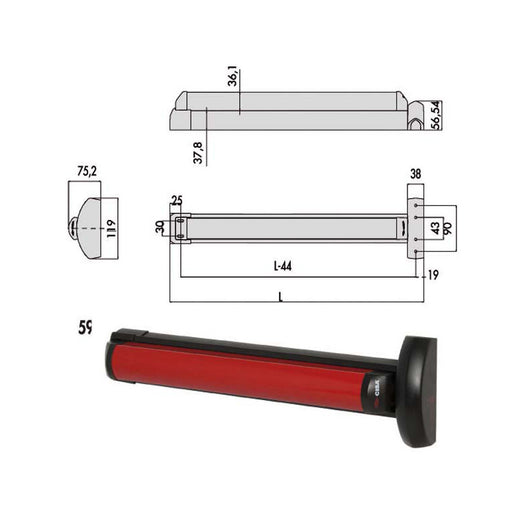 Maniglione Fast Touch 59711-00-0 Cisa