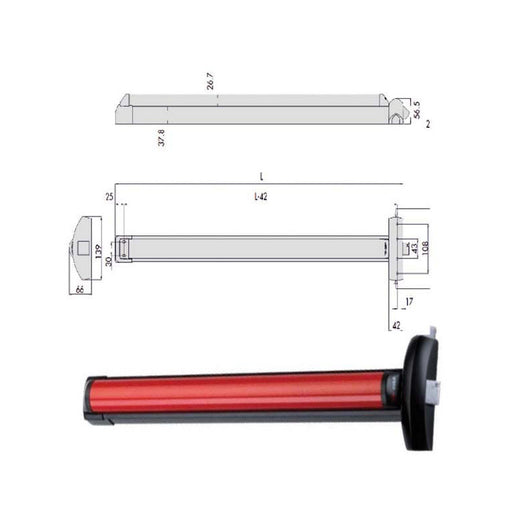Maniglione Fast Touch 84 Lat+Vert 59811-11-0 Cisa