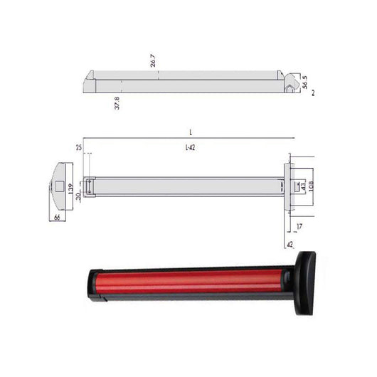 Maniglione Fast Touch 84 Vertical 59816-11-0 Cisa