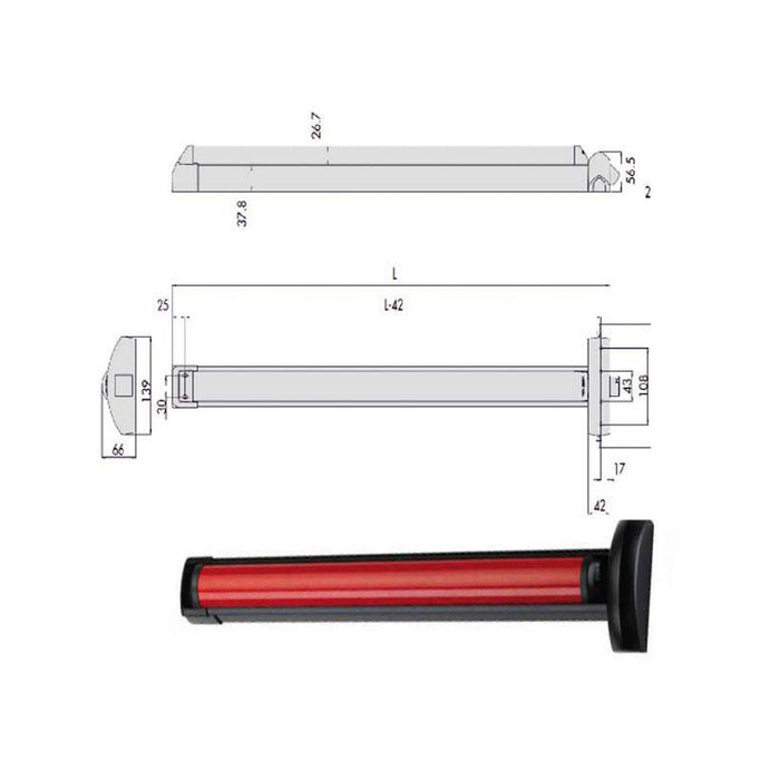 Maniglione Fast Touch 84 Vertical 59816-11-0 Cisa