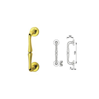 Maniglione per porta – M439/42 – Ottone lucido con rosette, L 235 mm – Hoppe