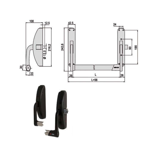 Maniglione Prestige Laterale 59301-10-0 Cisa