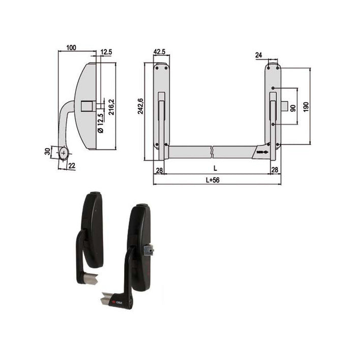 Maniglione Prestige Laterale 59301-10-0 Cisa