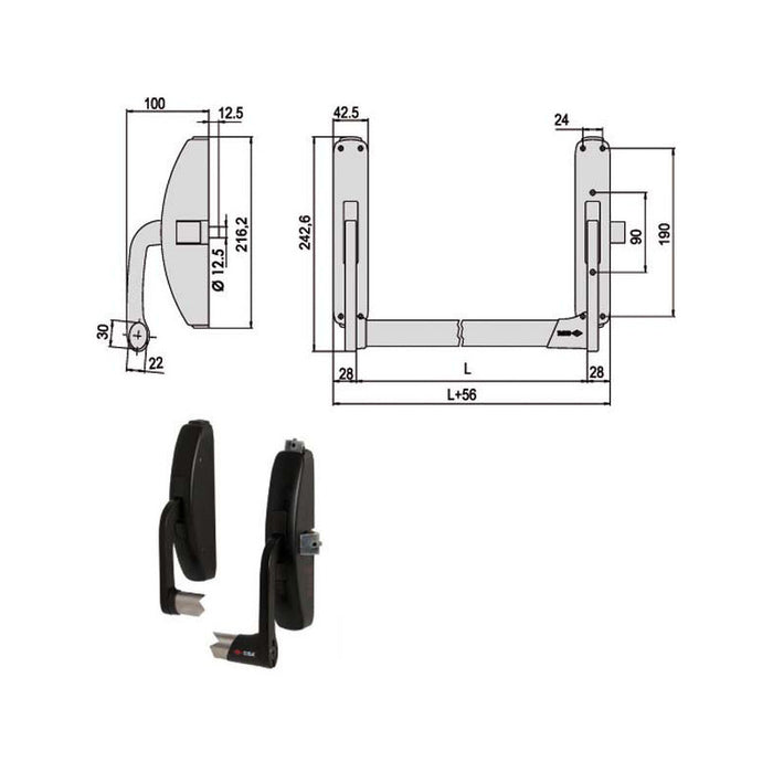 Maniglione Prestige Lat+Vert 59311-10-0 Cisa