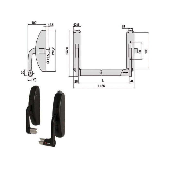 Maniglione Prestige Verticale 59316-10-0 Cisa