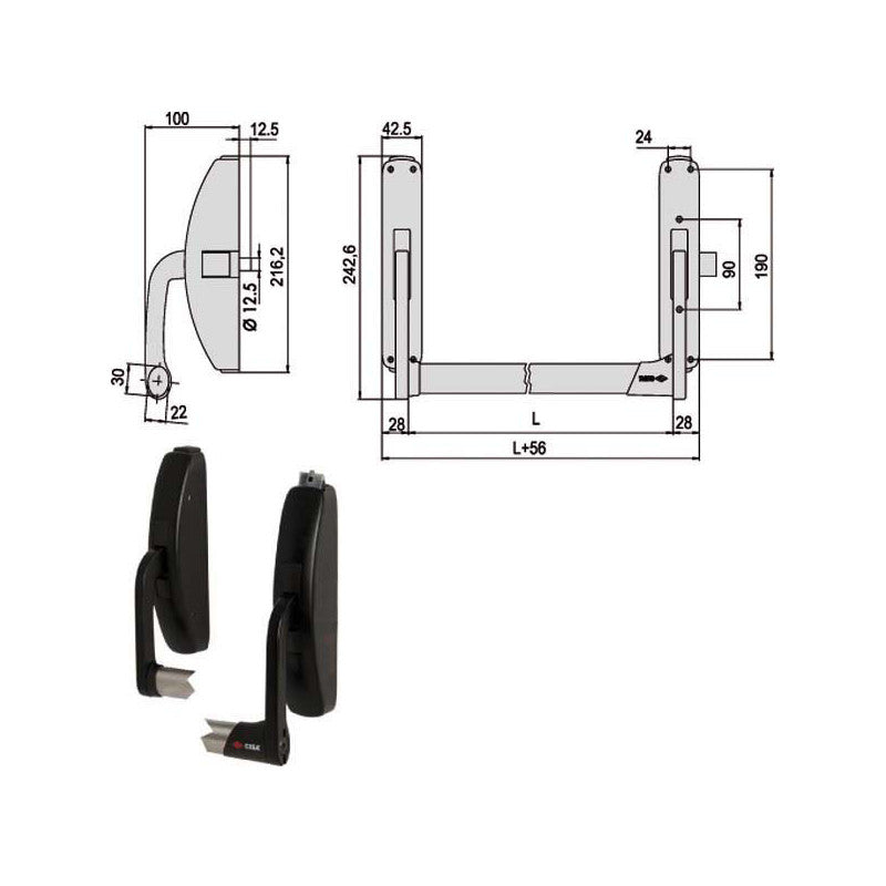 Maniglione Prestige Verticale 59316-10-0 Cisa