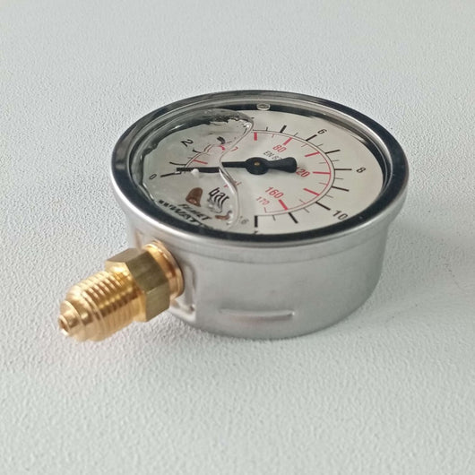 Manometro 0-12 bar a bagno di glicerina attacco laterale