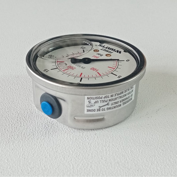 Manometro 0-25 bar a bagno di glicerina attacco laterale