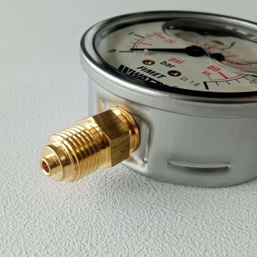 Manometro 0-6 bar a bagno di glicerina attacco laterale