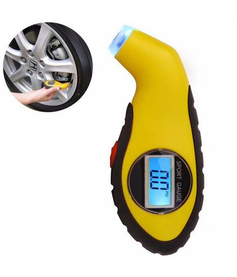 Manometro Misuratore Digitale Di Pressione Gomme Pneumatici Per Auto Moto Bici         
