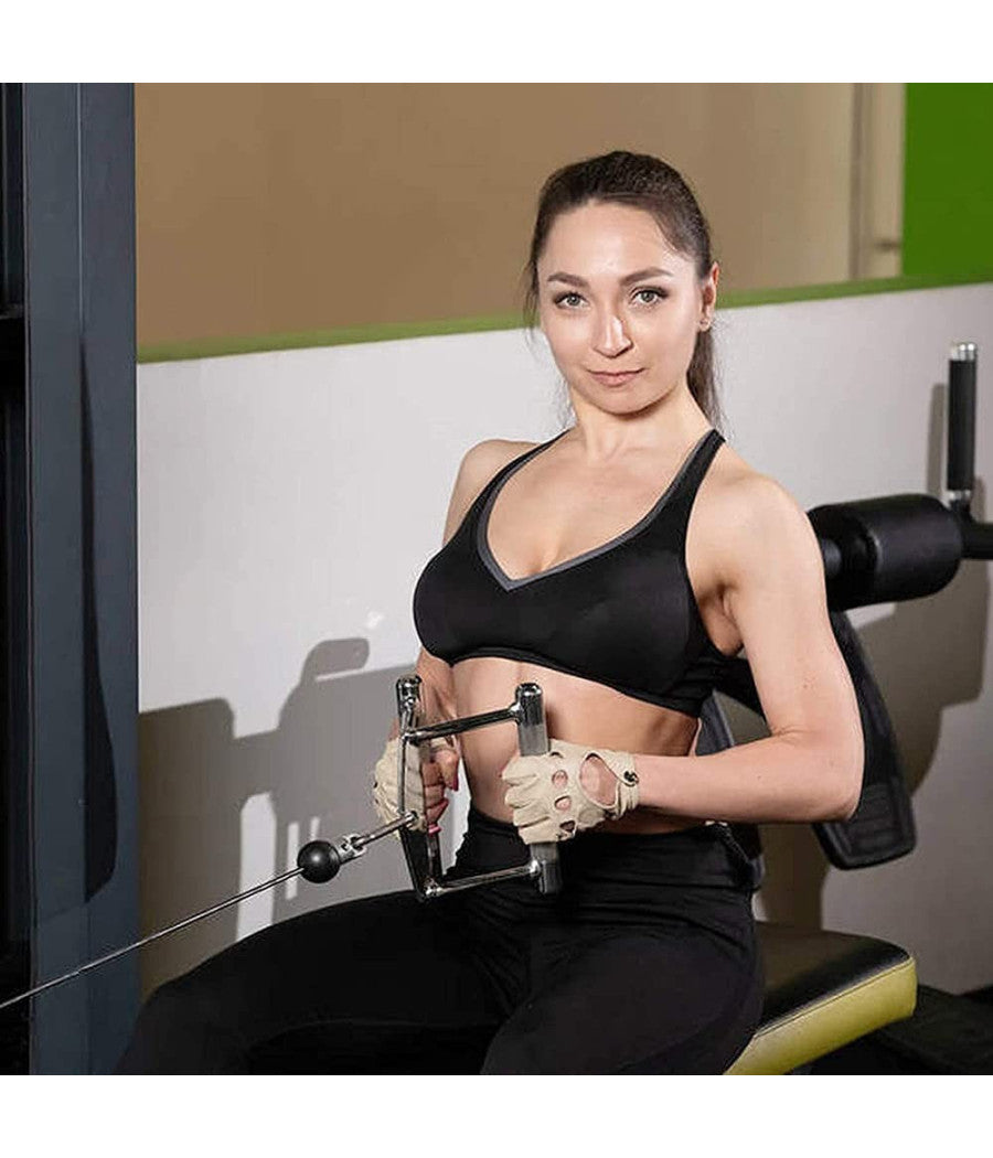 Manopole Per Fitness Maniglia A Canottaggio Attacco Per Cavo Palestra Esercizio         