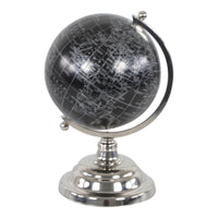 Mappamondo Colombo Con Base In Metallo Silver 17,5x16x27cm