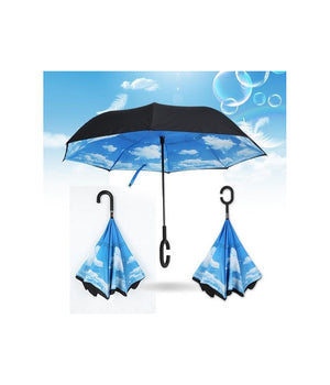 Ombrello Reversibile Apertura Al Contrario Auto Rovesciato Anti Pioggia Moda         