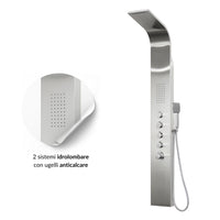 Colonna doccia termostatica siria 4 funzioni getto a cascata bocchette lombari *** finitura- spazzolato, confezione 1