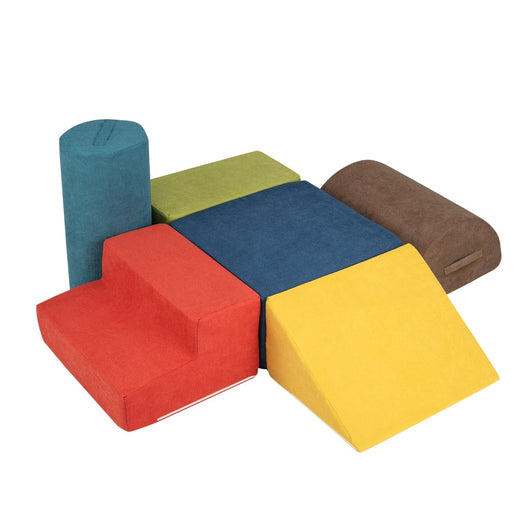 Set di 6 blocchi da arrampicata per bambini 50 x 40 x 25 cm morbidi e sicuri atmosfera creativa schiuma di ciniglia multicolore 20_0009962