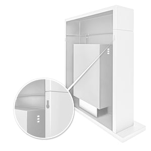 Marco Aurelio - Camino a bioetanolo da terra freestanding, biocamino da pavimento, 73x20xH75 cm colore bianco