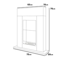 Marco Aurelio - Camino a bioetanolo da terra freestanding, biocamino da pavimento, 73x20xH75 cm colore bianco