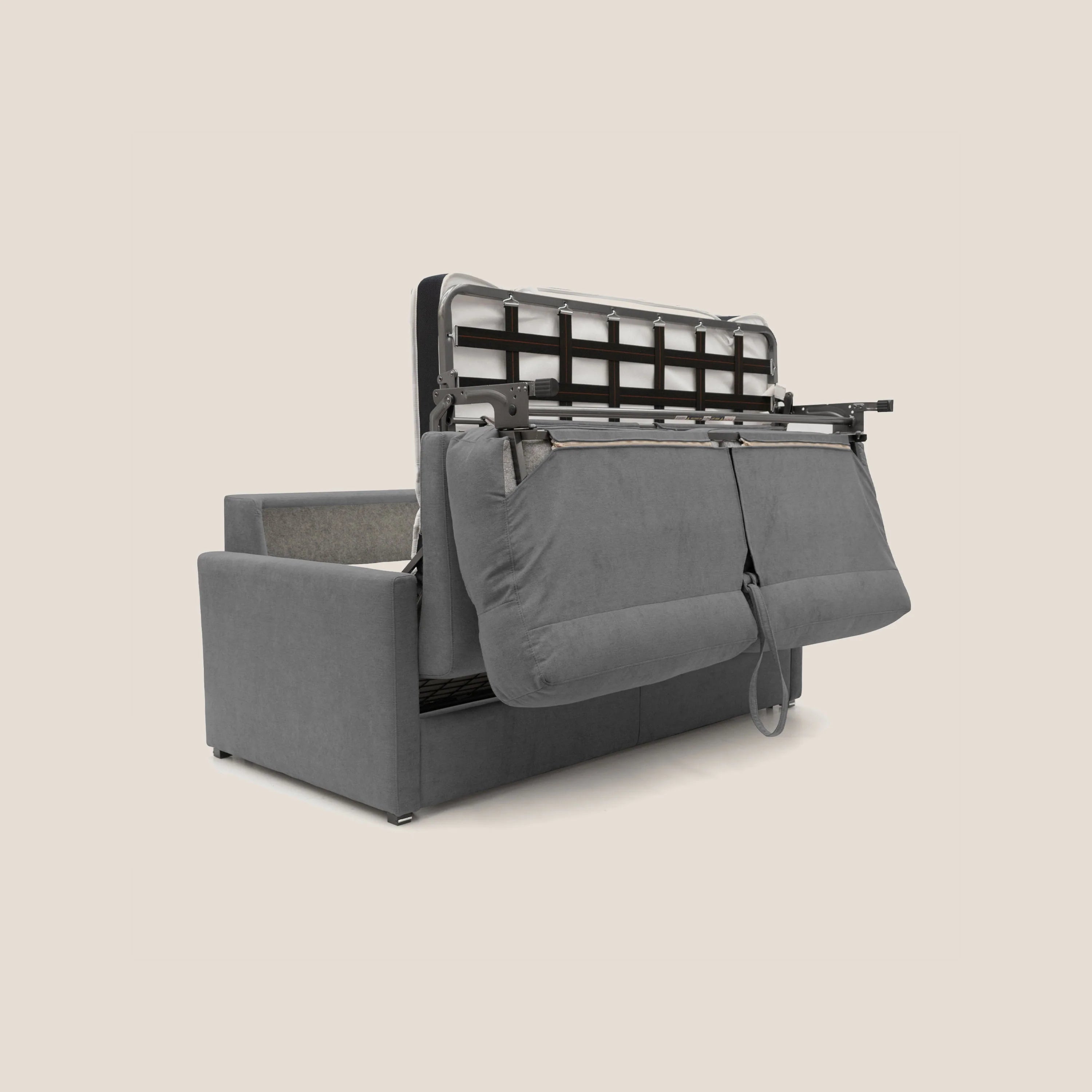 Divano Letto 2 Posti 176x102x97 cm in Tessuto Grigio