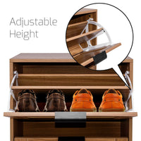 Mariachi - Scarpiera a 3 ripiani in legno con inserti in rattan