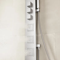 Pannello doccia termostatico in acciaio cromato con doccino, 3 funzioni | Marmore