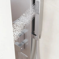 Pannello doccia termostatico in acciaio cromato con doccino, 3 funzioni | Marmore