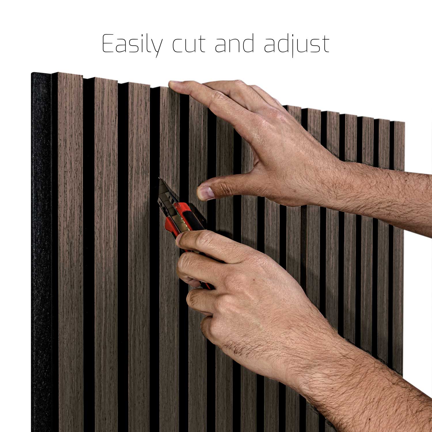 Mozart - Set di 2 pannelli fonoassorbenti decorativi in legno 235x60 cm, marrone scuro