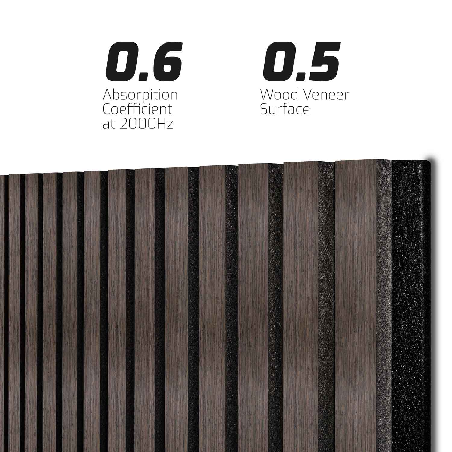 Mozart - Set di 2 pannelli fonoassorbenti decorativi in legno 235x60 cm, marrone scuro