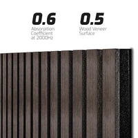 Mozart - Set di 2 pannelli fonoassorbenti decorativi in legno 235x60 cm, marrone scuro