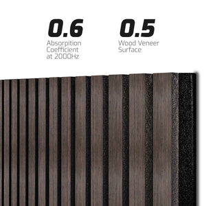 Mozart - Set di 2 pannelli fonoassorbenti decorativi in legno 235x60 cm, marrone scuro