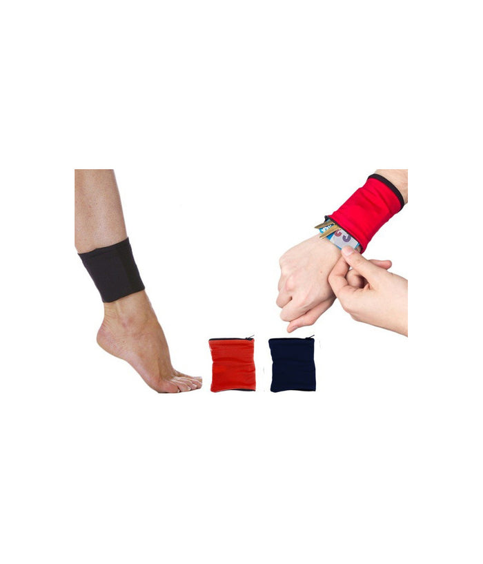 Marsupio Da Polso Polsino Con Zip Cerniera Porta Oggetti Chiavi Soldi Monete         