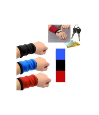 Marsupio Da Polso Polsino Con Zip Cerniera Porta Oggetti Chiavi Soldi Monete         