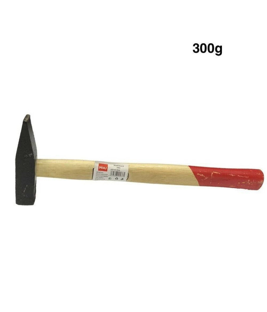 Martello Manico Legno Meccanico Tipo Tedesco 300gr 1/3 Falegname Carpentiere         