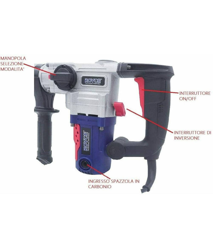 Martello Perforatore Rotativo Tassellatore Trapano 1100w Demolitore Foro Rrh26         