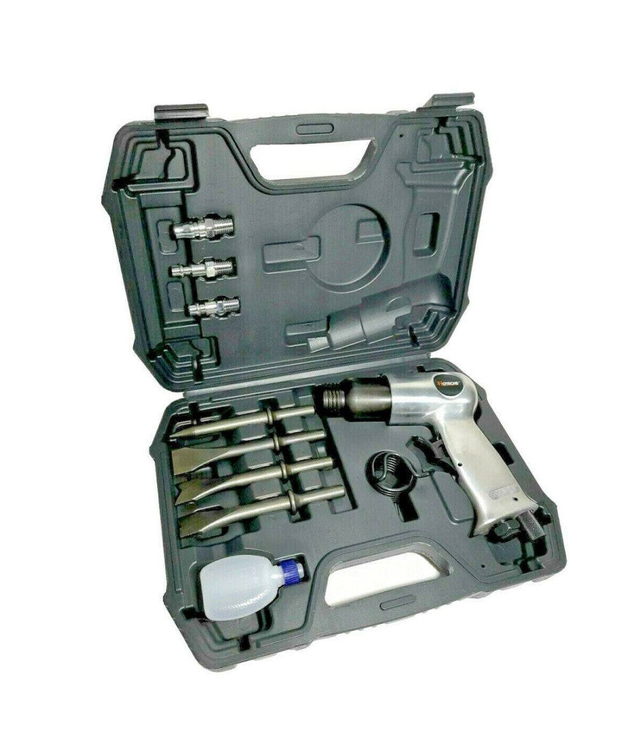 Trade Shop - Martello Scalpello Demolitore Pneumatico Aria Compressa 4 Punte Valigia A830601 -
