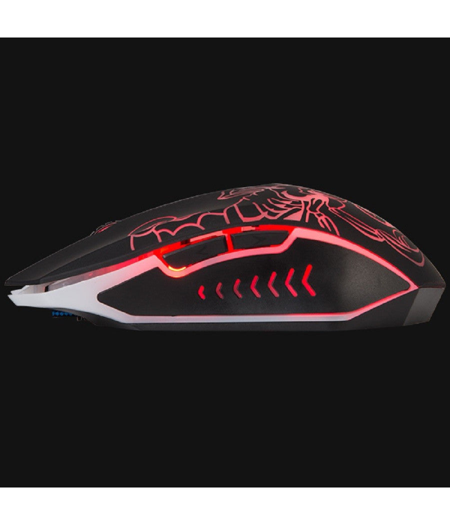 Marvo Scorpion M316 Mouse Ottico Gaming Retroilluminato 2400 Dpi Luminoso Pc Usb         