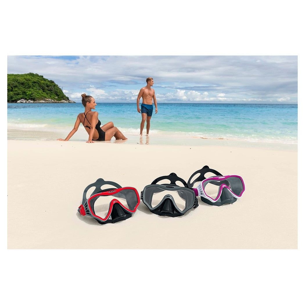 Trade Shop - Maschera Immersioni Crusader Pro Cinturino Silicone Regolabile 14+ Anni 3 Colori 22074 -