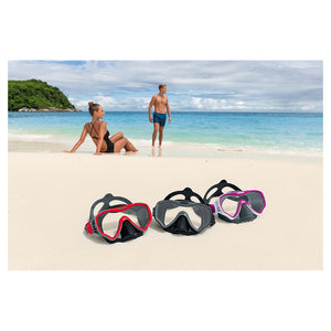 Trade Shop - Maschera Immersioni Crusader Pro Cinturino Silicone Regolabile 14+ Anni 3 Colori 22074 -