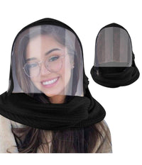 Maschera Integrata Per Viso Trasparente Cappello Caldo Sciarpa Zipper Flip Cover         