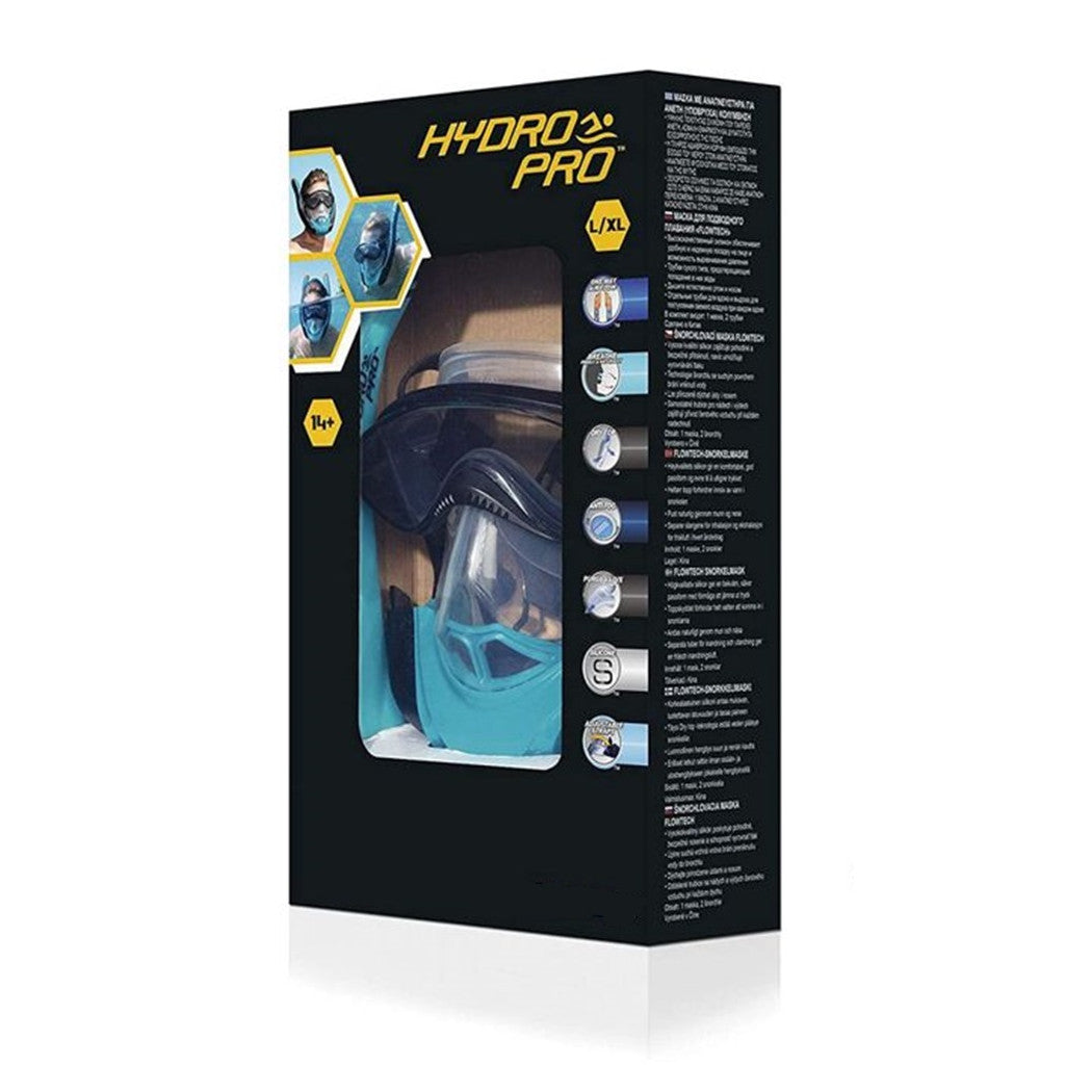 Trade Shop - Maschera L/xl Con 2 Boccagli Da Snorkeling Sub Per Mare Piscina Hydro-pro 24058 -