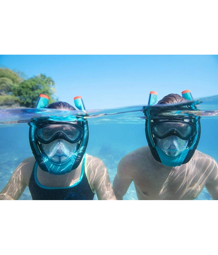 Trade Shop - Maschera L/xl Con 2 Boccagli Da Snorkeling Sub Per Mare Piscina Hydro-pro 24058 -