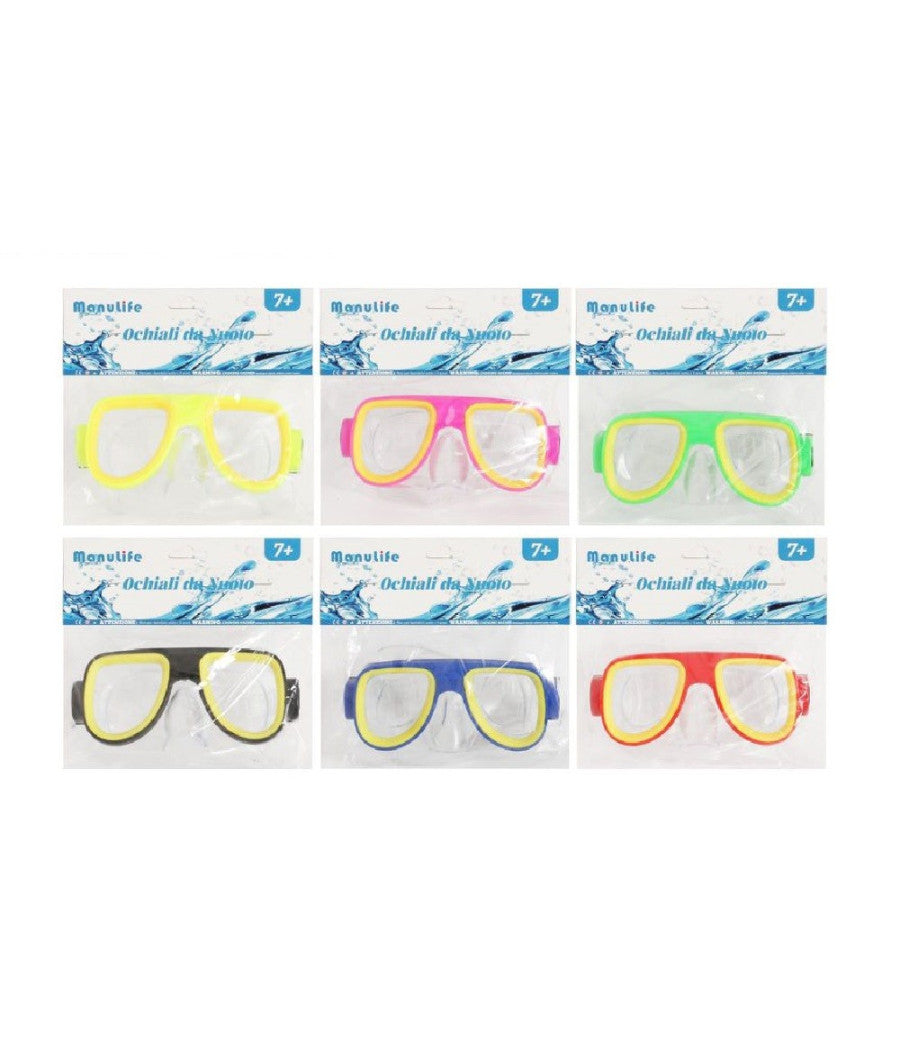 Trade Shop - Maschera Nuoto Immersioni Mare Piscina Estate Bambini 16x10cm Vari Colori 605411 -