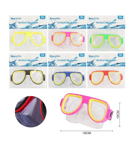 Trade Shop - Maschera Nuoto Immersioni Mare Piscina Estate Bambini 16x10cm Vari Colori 605411 -