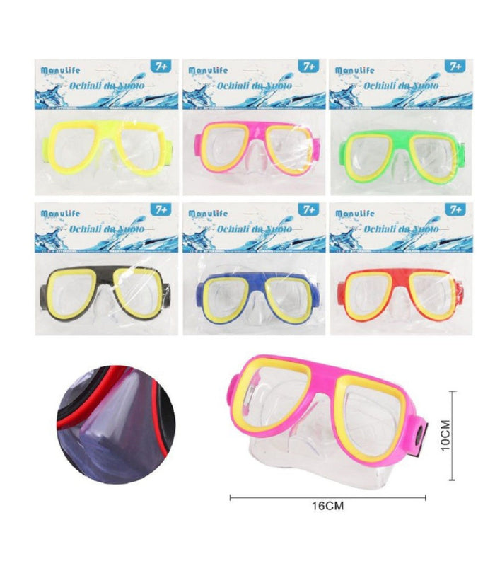 Trade Shop - Maschera Nuoto Immersioni Mare Piscina Estate Bambini 16x10cm Vari Colori 605411 -