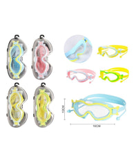 Trade Shop - Maschera Occhialini Con Tappi Da Nuoto Piscina Estate 16x10cm Vari Colori 605426 -