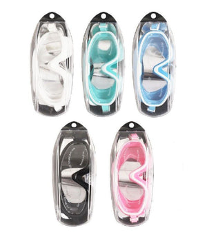 Trade Shop - Maschera Occhialini Tappi Nuoto Mare Spiaggia Estate 16x10cm Vari Colori 605423 -