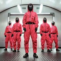 Trade Shop - Maschera Squid Game Serie Tv Costume Originale Gioco Del Calamaro Cosplay -   -special Pack 4 Maschere    -