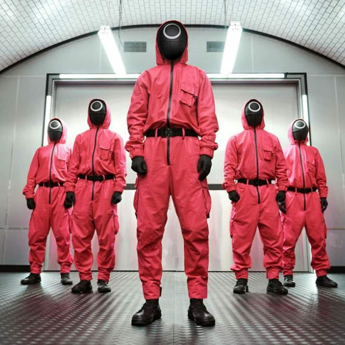 Trade Shop - Maschera Squid Game Serie Tv Costume Originale Gioco Del Calamaro Cosplay -   -special Pack 4 Maschere    -