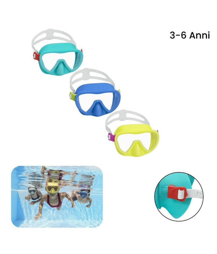 Maschera Subacquea Per Bambini Guppy Piscina Mare 3-6anni Colori Assortiti 22057         