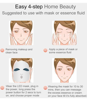 Maschera Viso Fototerapia Spettro Bellezza Acne Pelle Anti Rughe Radiofrequenza         