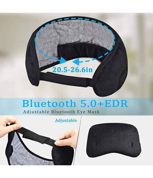 Mascherina Occhi Per Dormire Con Cuffie Wireless Integrate Bluetooth 5.0 Morbida         